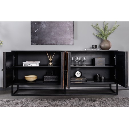 Buffet bas BARRACUDA 180cm manguier et teck brun