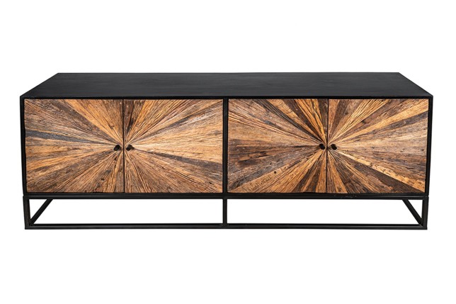 Buffet bas BARRACUDA 180cm manguier et teck brun