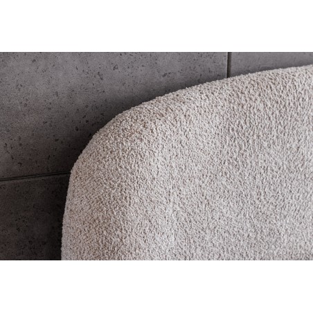 Lit ART DECO 180x200 bouclé greige avec rangement