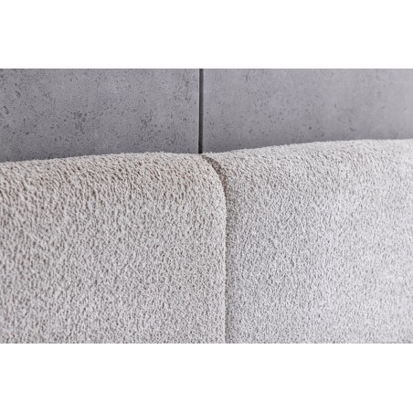 Lit ART DECO 180x200 bouclé greige avec rangement