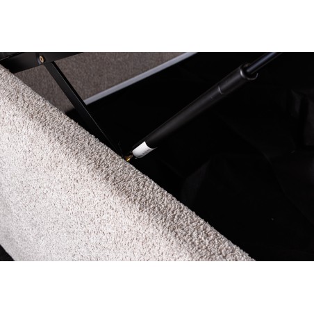 Lit ART DECO 180x200 bouclé greige avec rangement