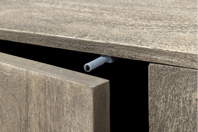 Buffet bas ART DECO 170cm manguier gris fumé 3D