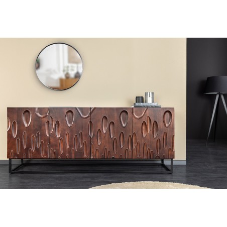 Buffet bas DUNE 175cm acacia massif brun noyer 3D