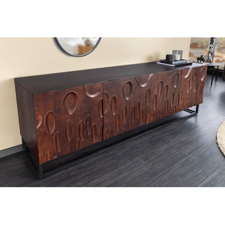 Buffet bas DUNE 175cm acacia massif brun noyer 3D