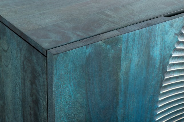 Buffet bas GOLDEN SUNSET 180cm manguier turquoise doré