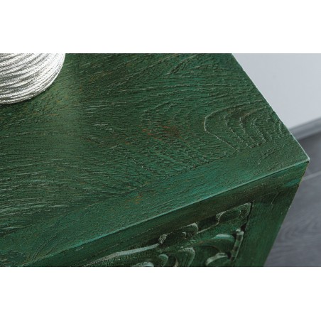 Buffet bas PEACOCK 175cm manguier vert antique doré