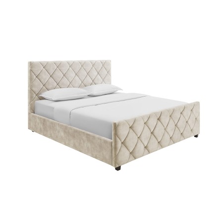 Lit ELYSIUM 180x200cm Velours Champagne Beige - Rangement
