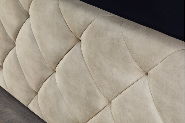 Lit ELYSIUM 180x200cm Velours Champagne Beige - Rangement
