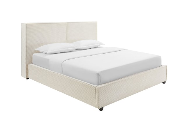 Lit ROCCO 180x200cm cordon beige avec rangement