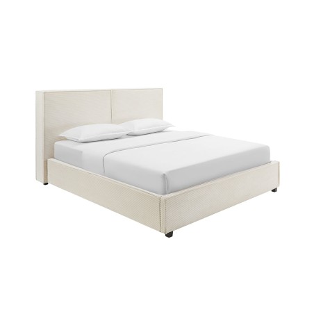 Lit ROCCO 180x200cm cordon beige avec rangement