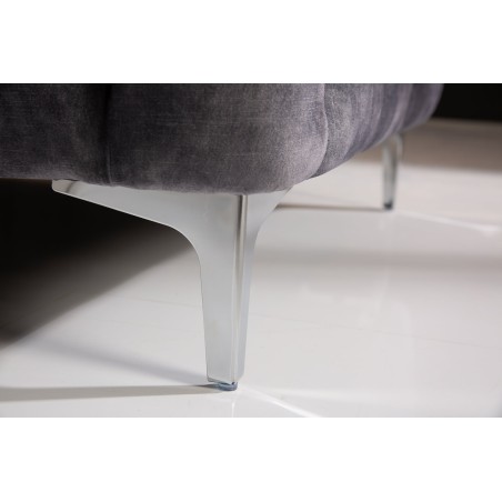 Canapé MODERN BAROCK 3 places velours gris Chesterfield