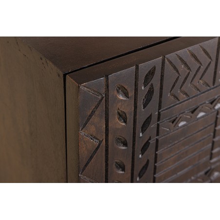 Buffet bas TRIBAL 180cm manguier massif brun foncé