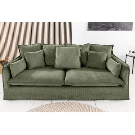 Canapé HEAVEN 3 places tissu cordon vert 200cm 2