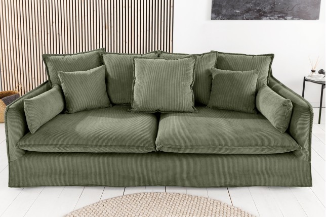 Canapé HEAVEN 3 places tissu cordon vert 200cm