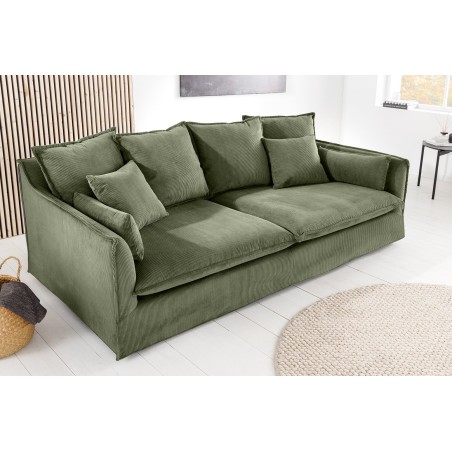 Canapé HEAVEN 3 places tissu cordon vert 200cm