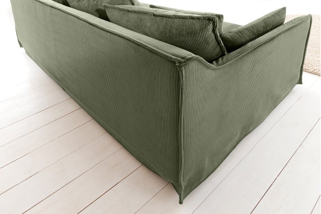 Canapé HEAVEN 3 places tissu cordon vert 200cm
