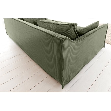 Canapé HEAVEN 3 places tissu cordon vert 200cm