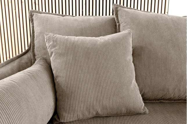 Canapé HEAVEN 200cm 3 places tissu cord greige