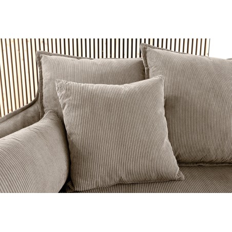 Canapé HEAVEN 200cm 3 places tissu cord greige