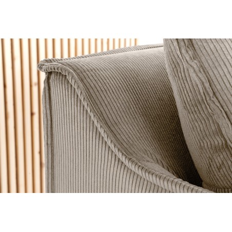 Canapé HEAVEN 200cm 3 places tissu cord greige