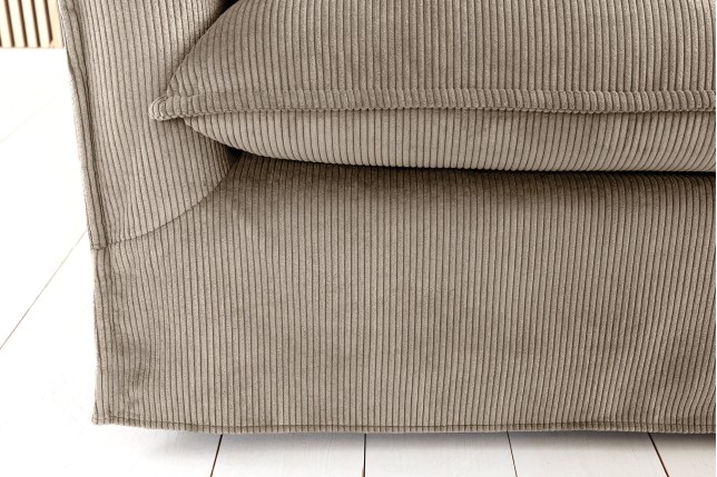 Canapé HEAVEN 200cm 3 places tissu cord greige
