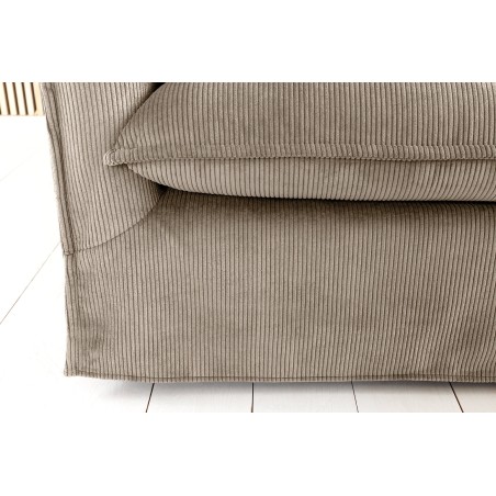 Canapé HEAVEN 200cm 3 places tissu cord greige