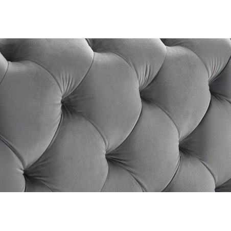 Lit MODERN BAROCK 160x200 velours gris Chesterfield