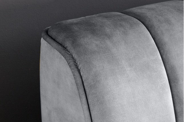 Lit AMSTERDAM 160x200cm velours gris - Design & confort