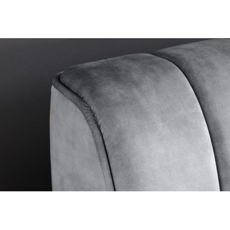 Lit AMSTERDAM 160x200cm velours gris - Design & confort