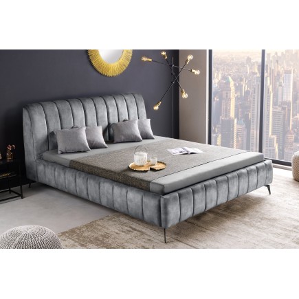 Lit AMSTERDAM 180x200cm velours gris
