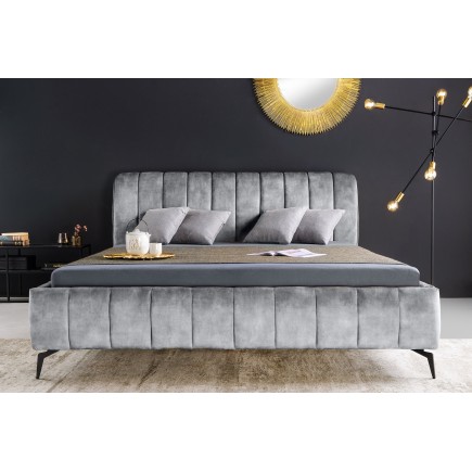 Lit AMSTERDAM 180x200cm velours gris 2