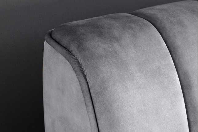 Lit AMSTERDAM 180x200cm velours gris - Chambre design