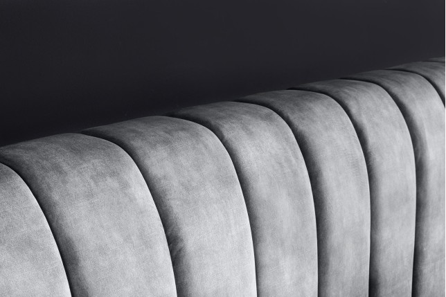 Lit AMSTERDAM 180x200cm velours gris - Chambre design
