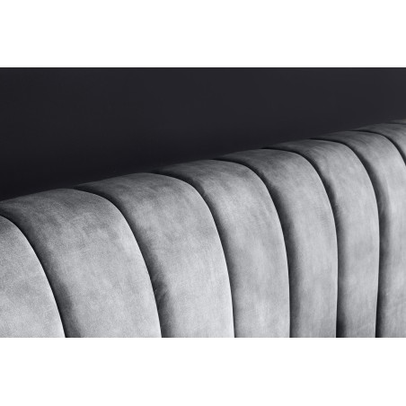 Lit AMSTERDAM 180x200cm velours gris - Chambre design
