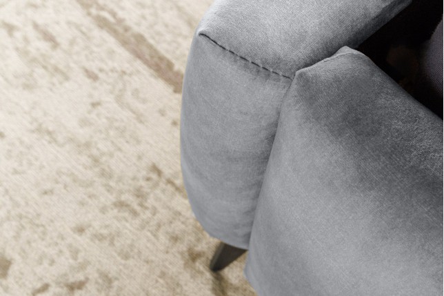 Lit AMSTERDAM 180x200cm velours gris - Chambre design