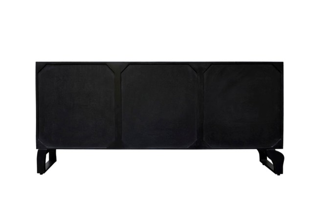 Buffet bas FOREST 160cm manguier massif noir marron 3D