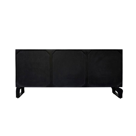 Buffet bas FOREST 160cm manguier massif noir marron 3D