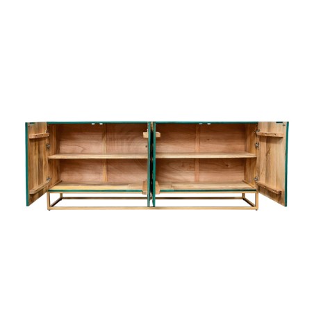 Buffet bas GOLDEN LAGOON 180cm manguier turquoise et doré