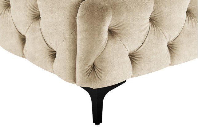 Lit MODERN BAROCK 180x200 velours champagne Chesterfield