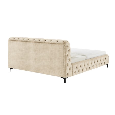 Lit MODERN BAROCK 180x200 velours champagne Chesterfield