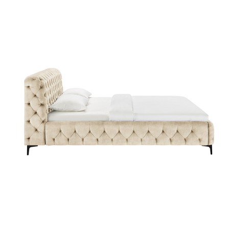 Lit MODERN BAROCK 180x200 velours champagne Chesterfield