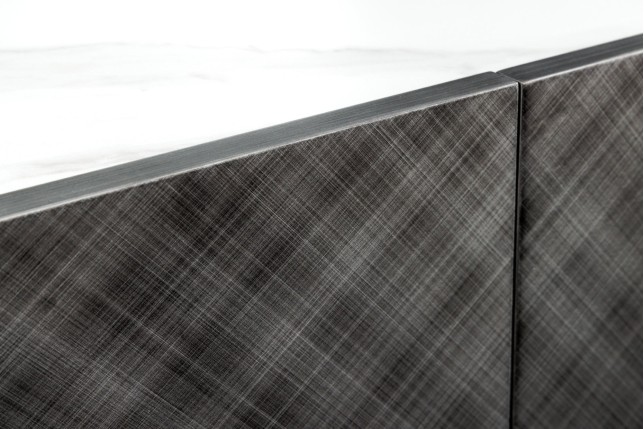 Buffet bas REFLECTION 150cm Anthracite & Marbre Blanc
