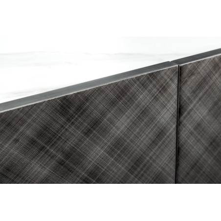 Buffet bas REFLECTION 150cm Anthracite & Marbre Blanc