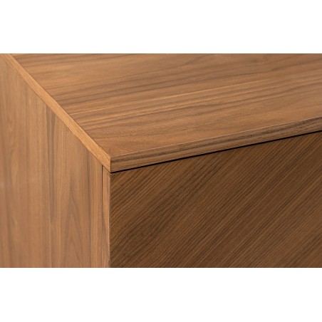 Buffet bas GRANDEZZA 180cm noyer et métal noir