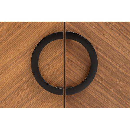 Buffet bas GRANDEZZA 180cm noyer et métal noir