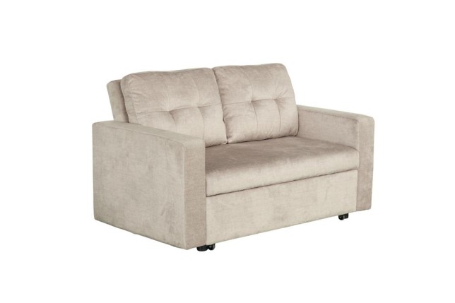 Canapé-lit SMART 140cm velours champagne beige - 2 places