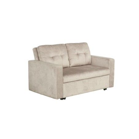 Canapé-lit SMART 140cm velours champagne beige - 2 places