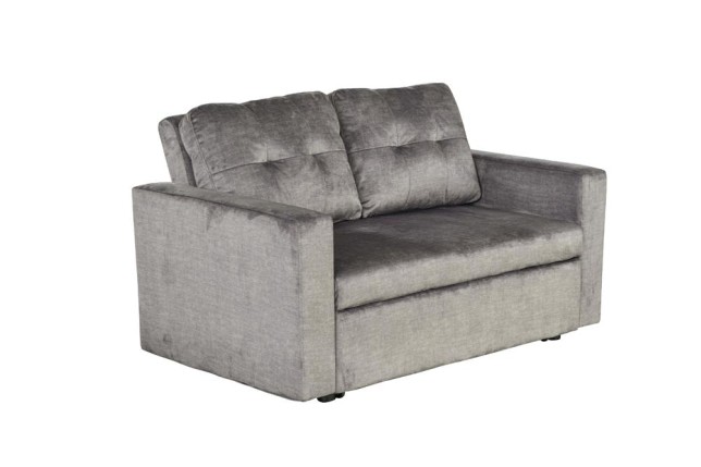 Canapé-lit SMART 140cm velours gris - Convertible 2 places