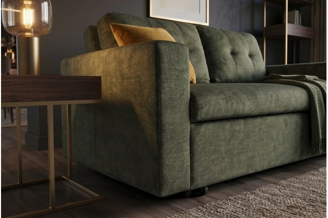 Canapé-lit SMART 140cm 2 places velours vert