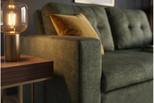 Canapé-lit SMART 140cm 2 places velours vert